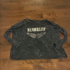 Vintage Black Wanderlust Wing Graphic Tee